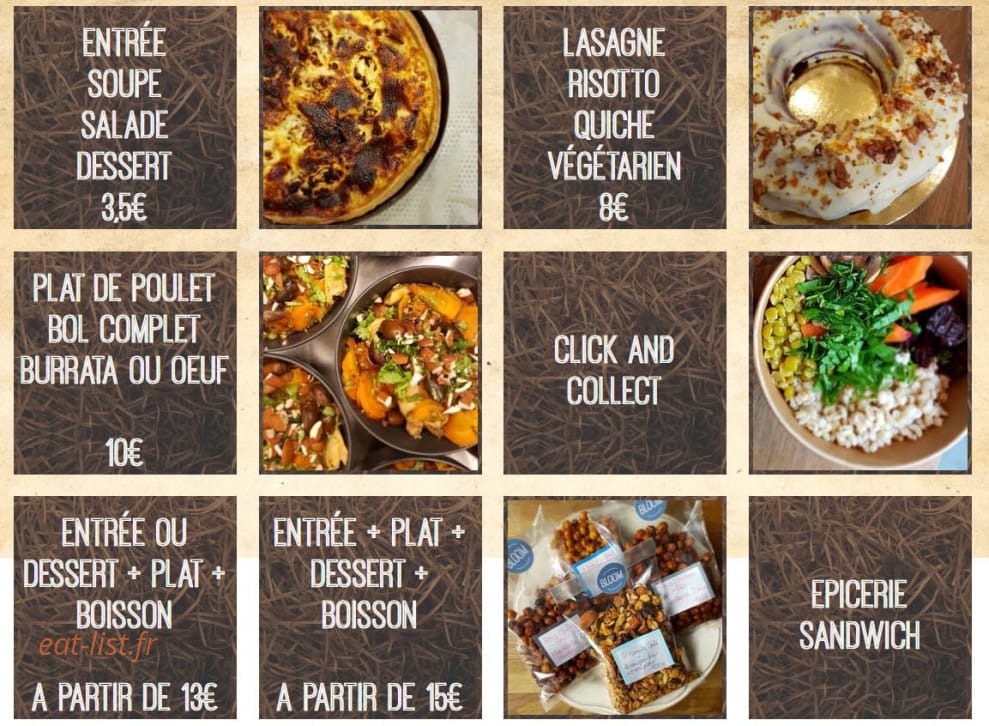 Restaurant Bloom — carte page 1