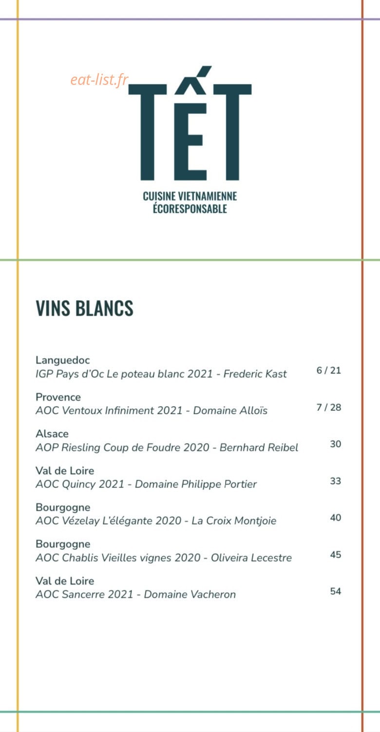 Restaurant Têt — carte page 6