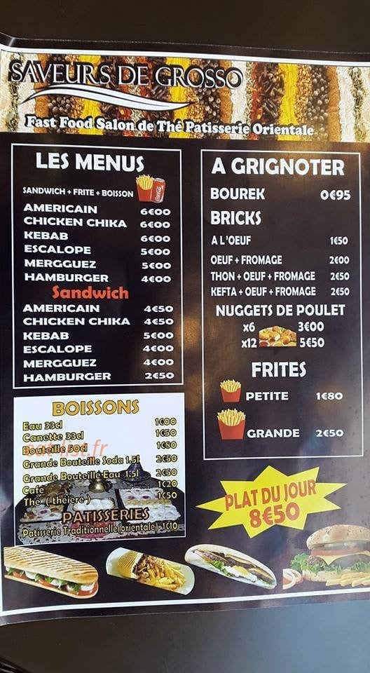 Saveurs de Grosso — carte page 1