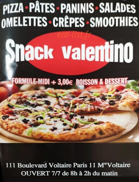 Snack Valentino — carte page 1