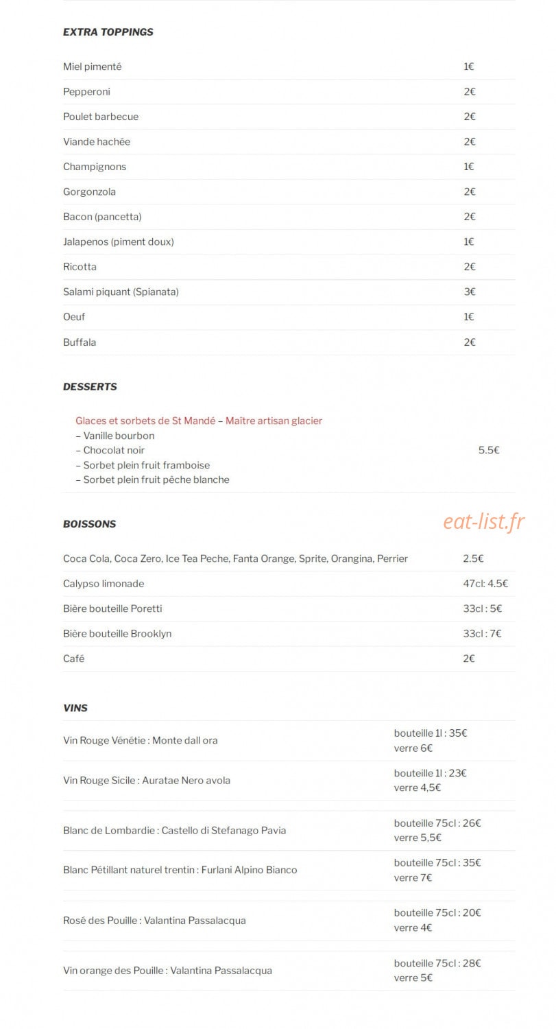 Sonny's pizza — carte page 3