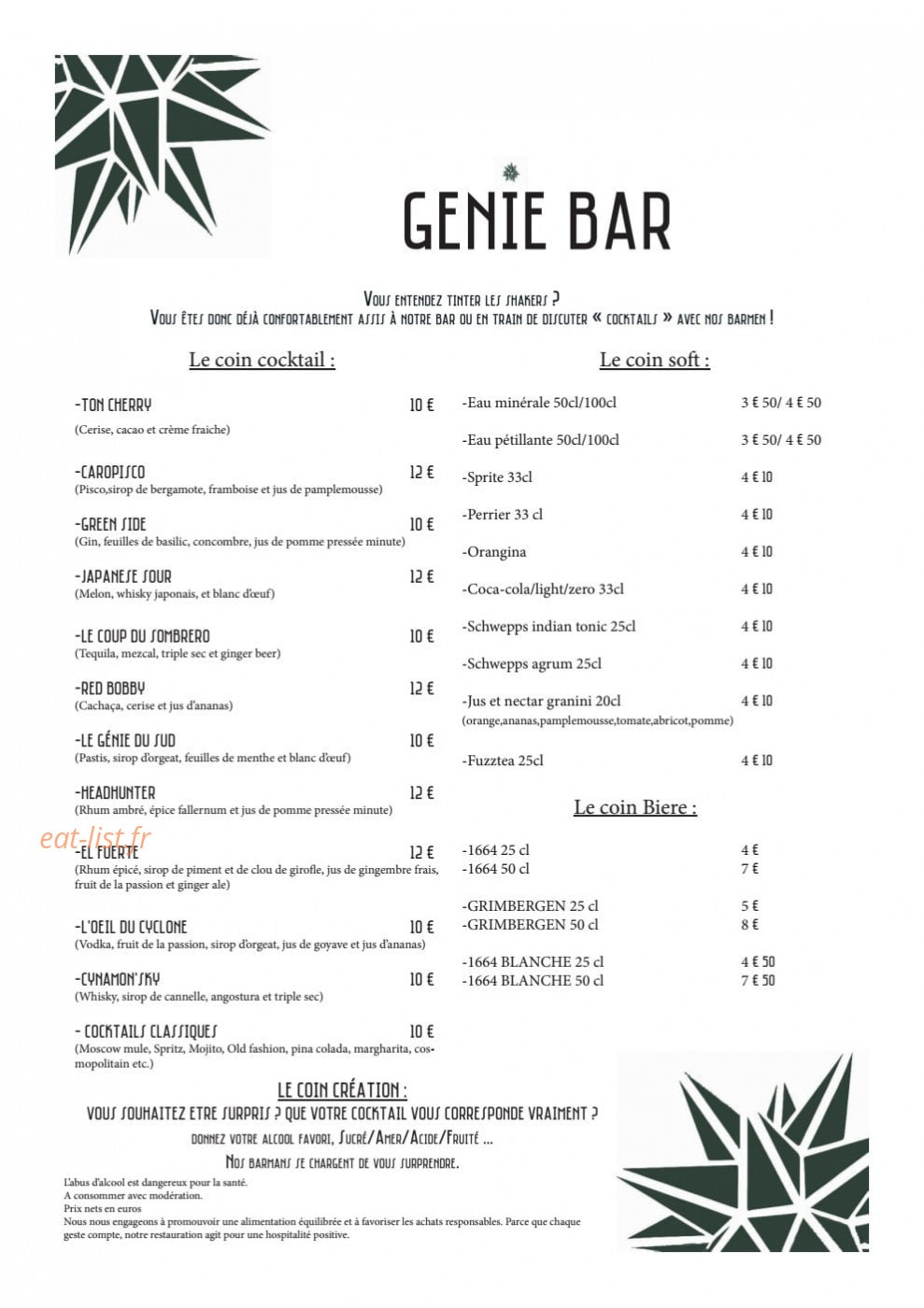 Sous Les Etoiles — carte page 2