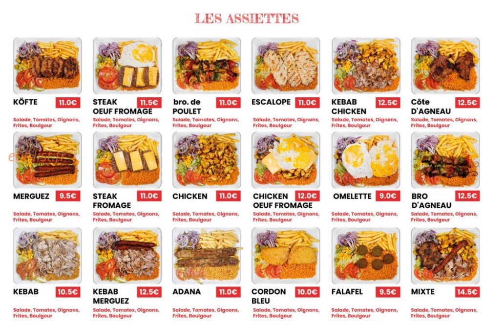 Star Food — carte page 1