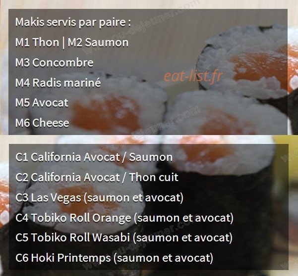 Sushi Buffet — carte page 3