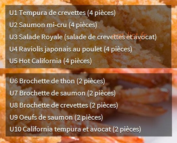 Sushi Buffet — carte page 5
