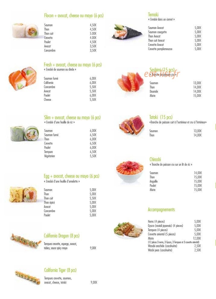 Sushi fresh — carte page 3