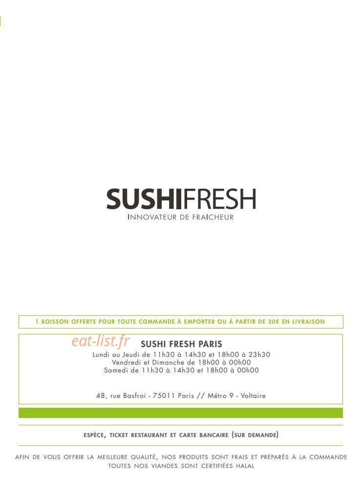 Sushi fresh — carte page 6