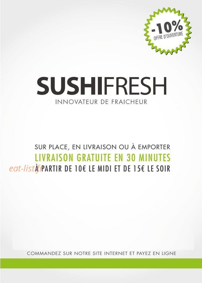Sushi fresh — carte page 1