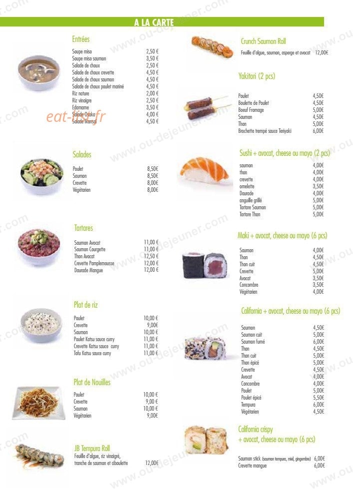 Sushi fresh — carte page 2