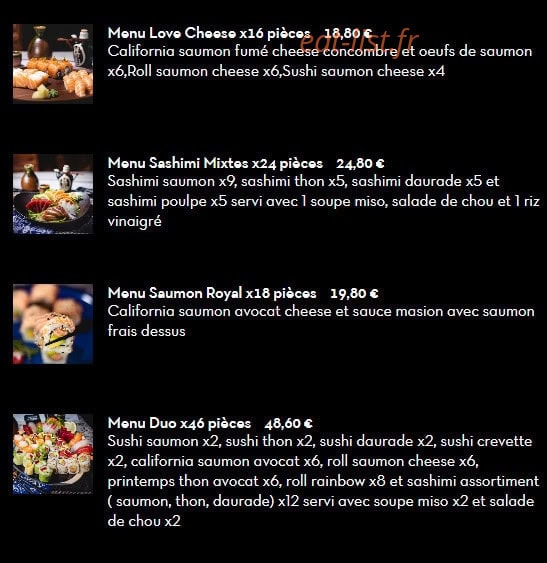 Sushi Rainbow — carte page 2