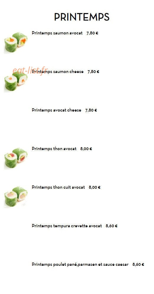Sushi Rainbow — carte page 16