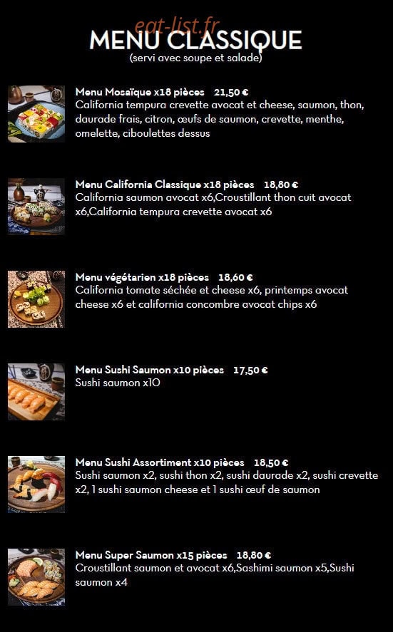 Sushi Rainbow — carte page 1