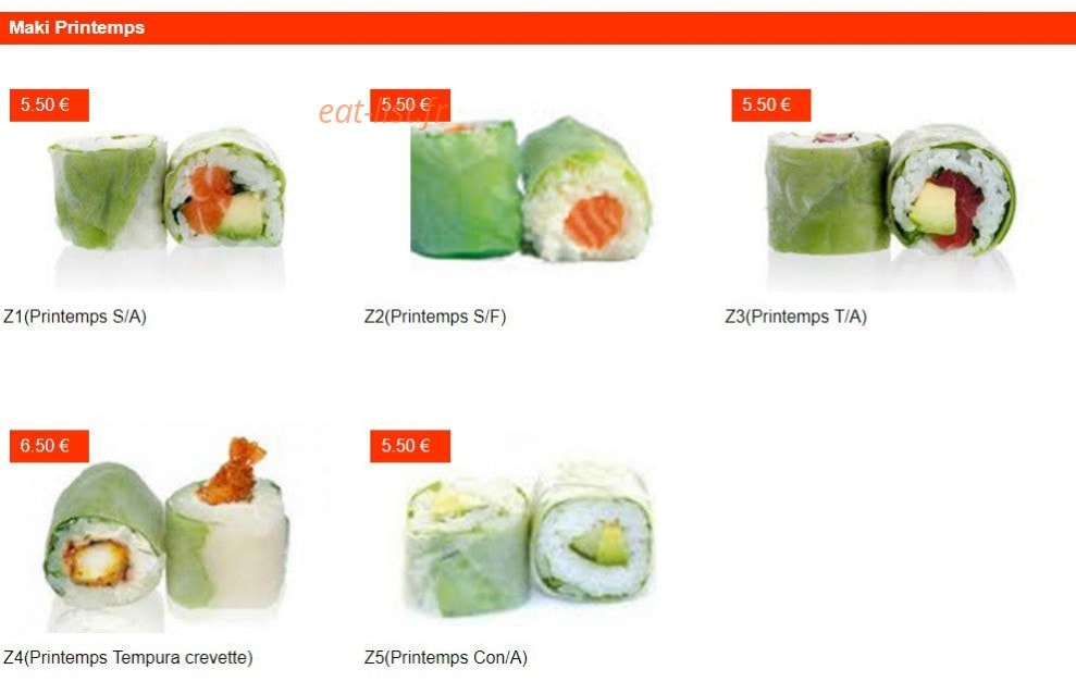 Sushi Room — carte page 14