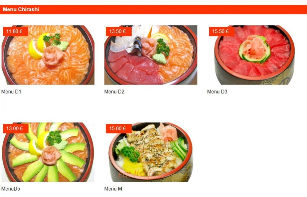 Sushi Room — carte page 3