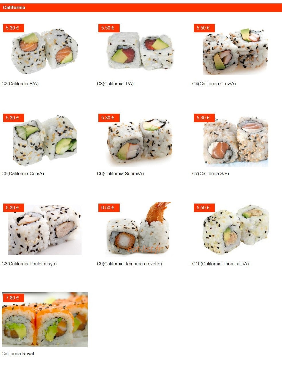 Sushi Room — carte page 12