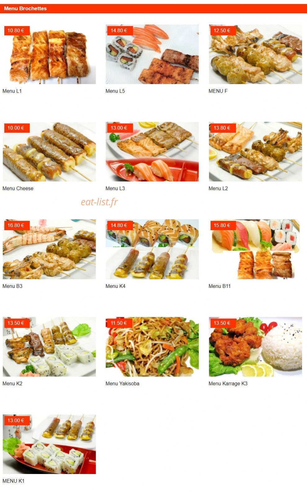 Sushi Room — carte page 2