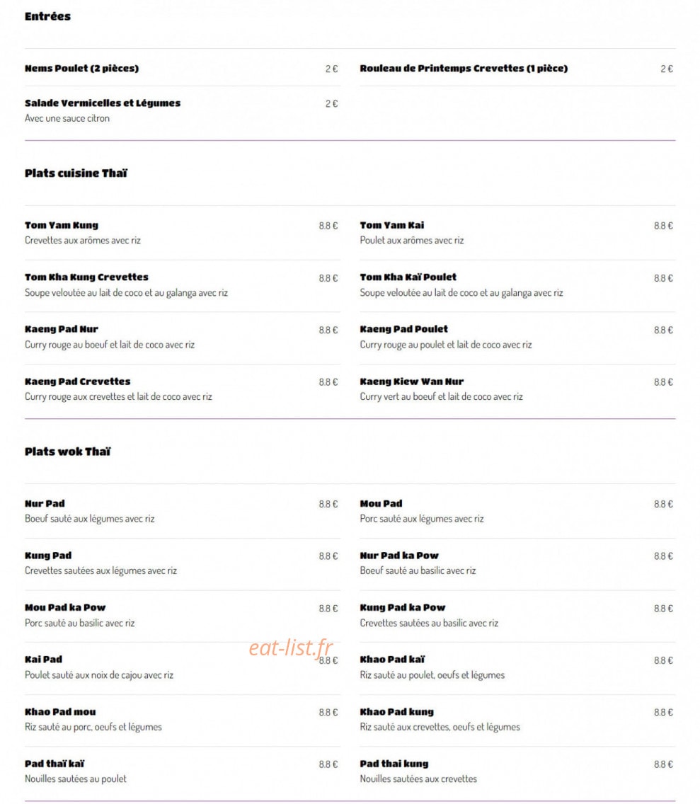 Thaï Thip — carte page 1