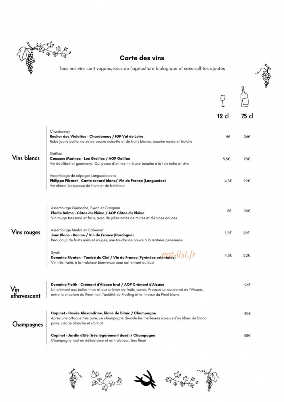 The friendly kitchen — carte page 2