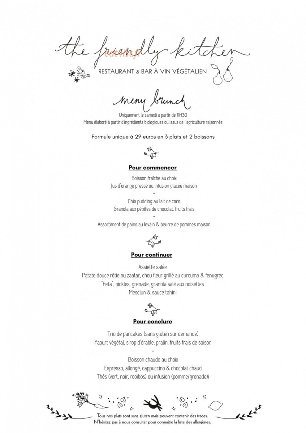 The friendly kitchen — carte page 4