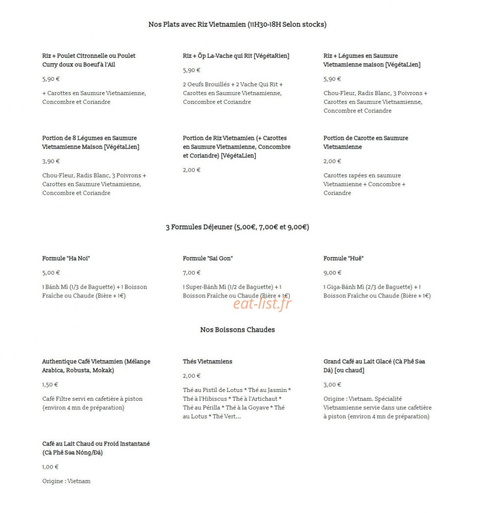 Tonton Banh Mi — carte page 2