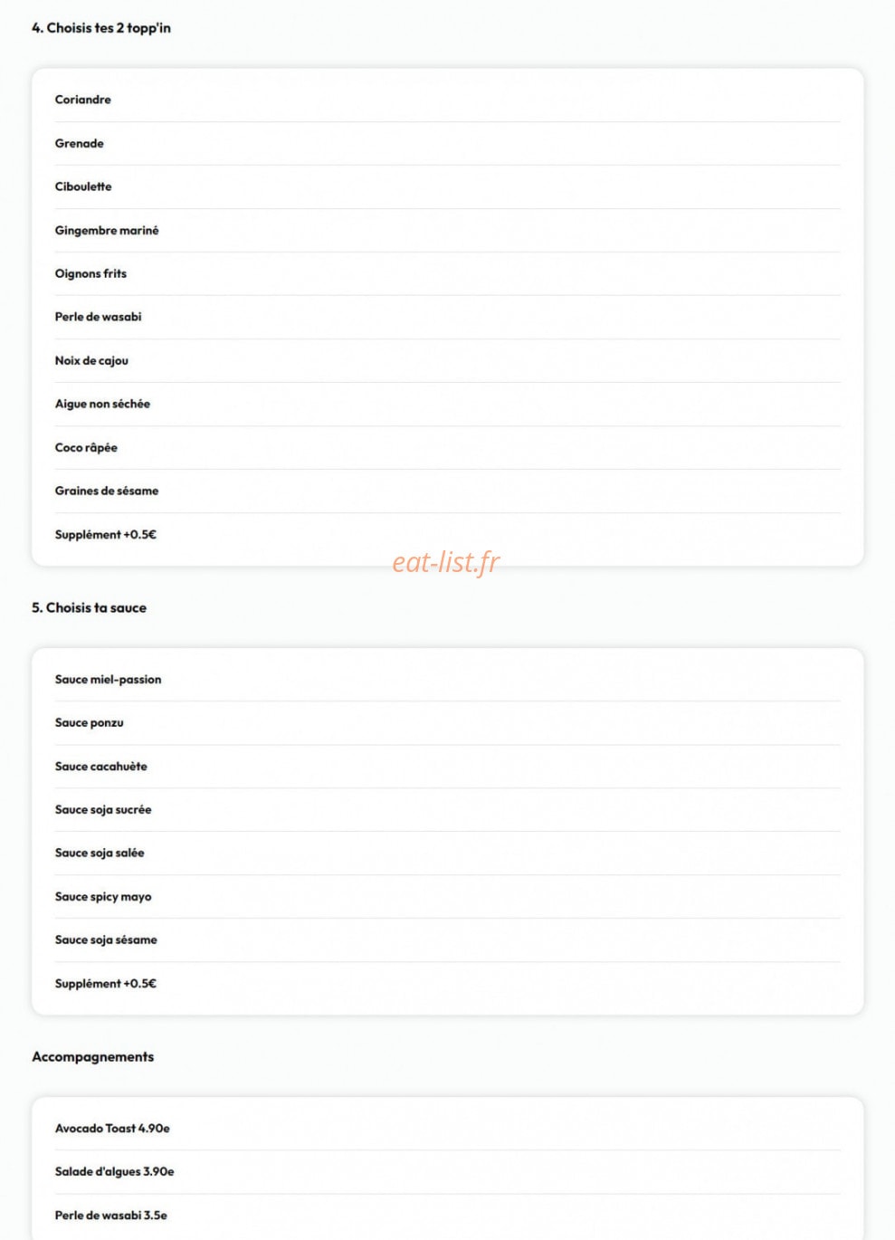 Topp'in — carte page 3