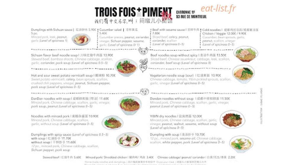 Trois Fois plus de Piment — carte page 2