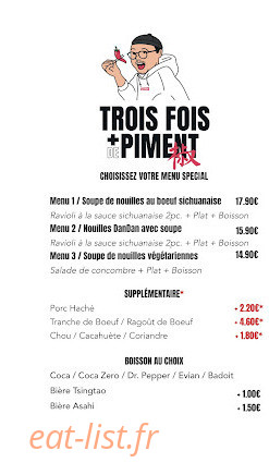 Trois Fois plus de Piment — carte page 1
