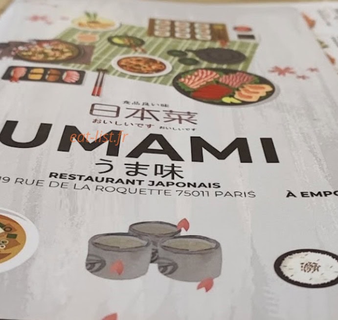 Umami — carte page 1