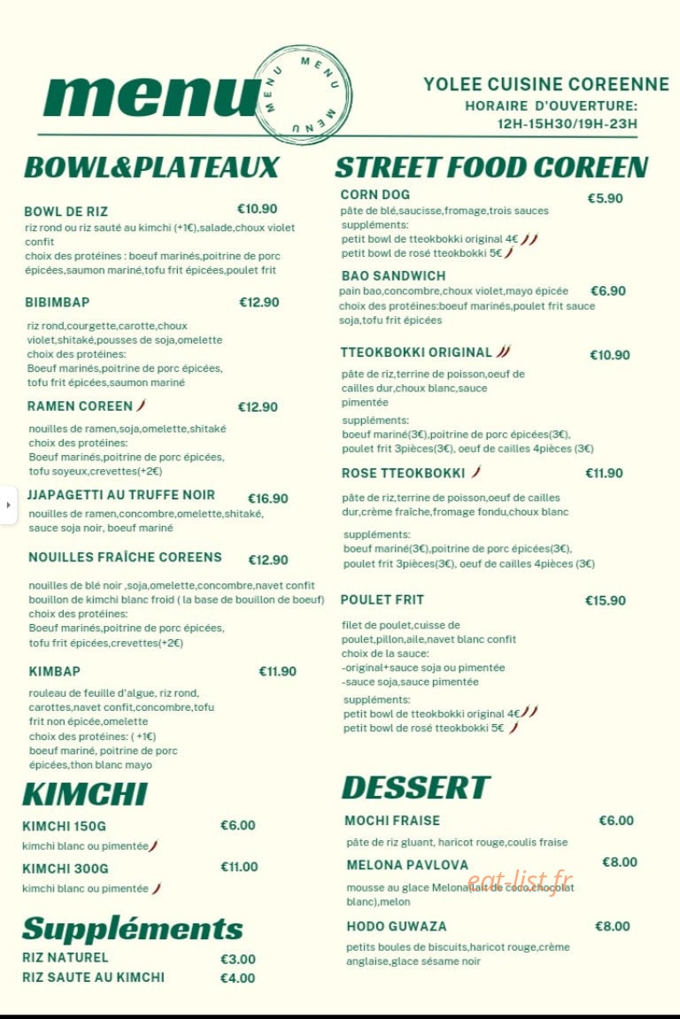 Yolee — carte page 2