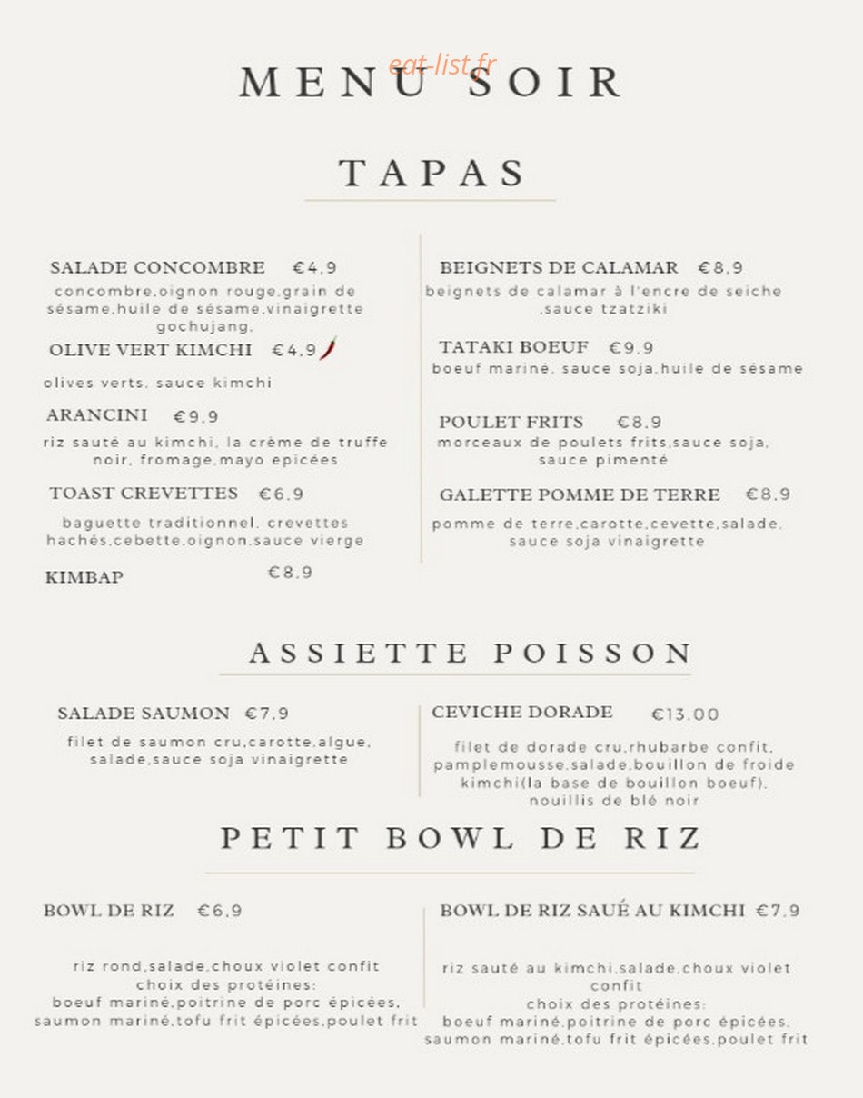 Yolee — carte page 1