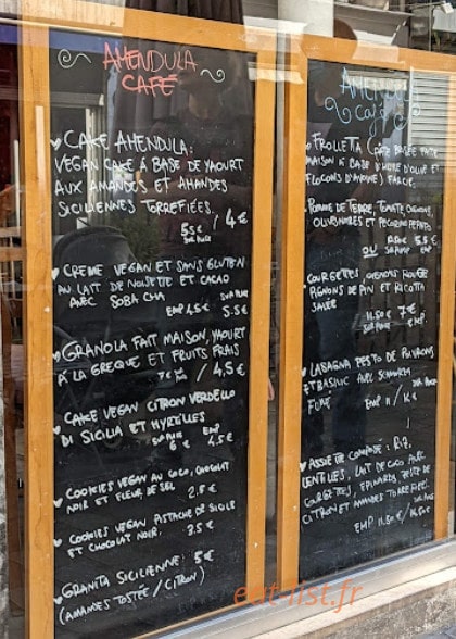Amendūla Café — carte page 1