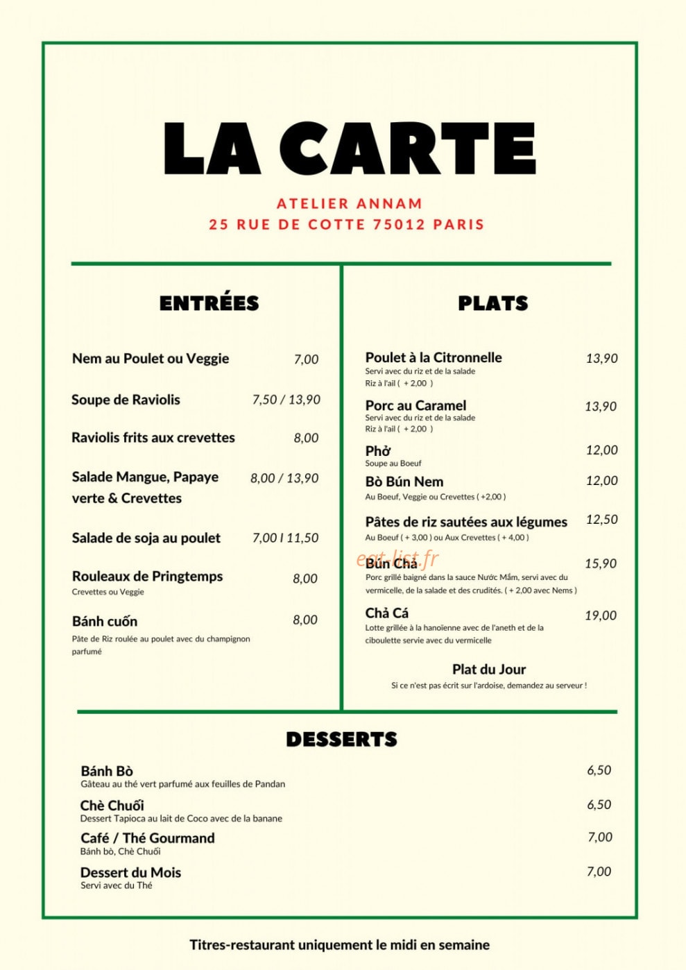 Atelier Annam — carte page 2