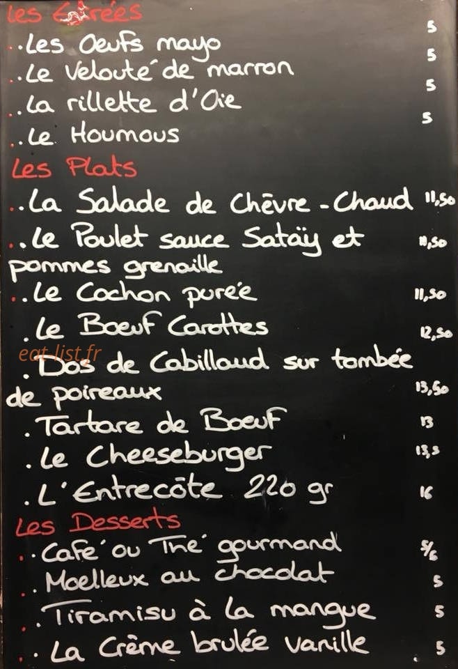 Au Bois Dorée — carte page 1