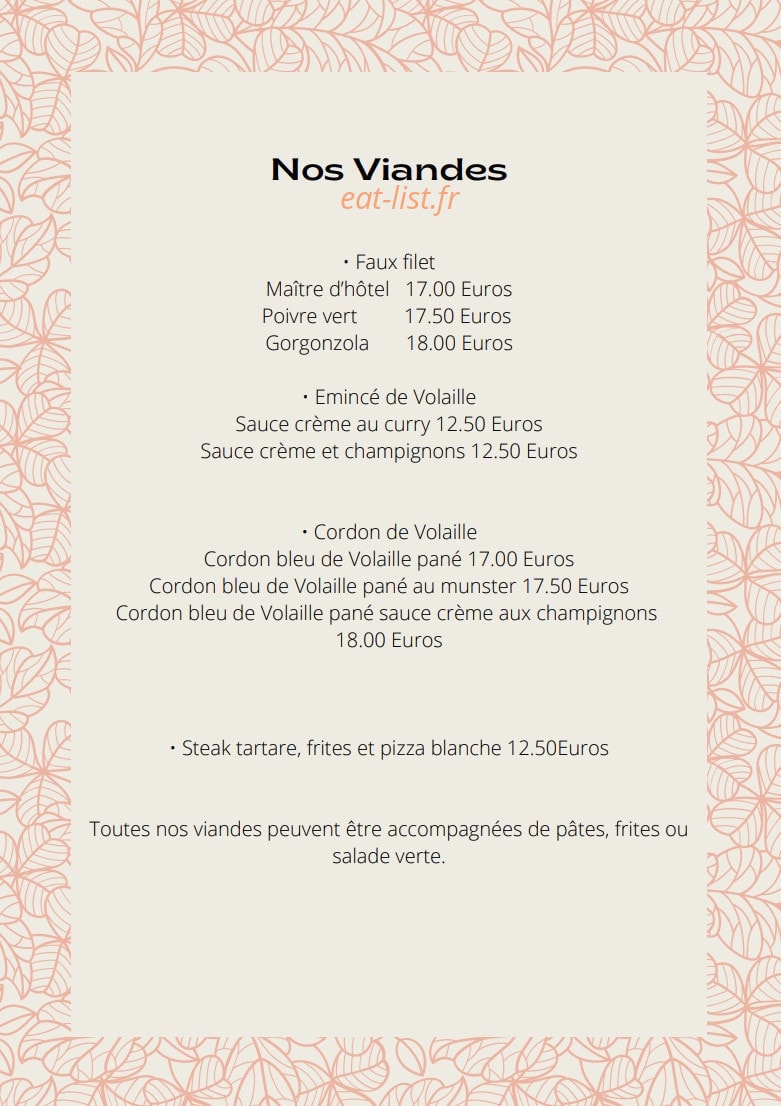 Au Tramway — carte page 2