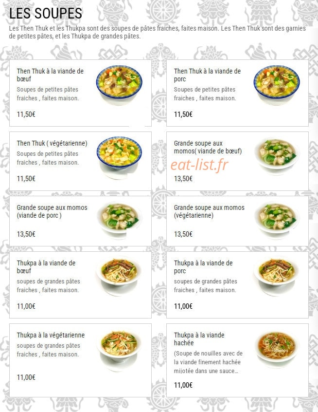 Bar à momos — carte page 4