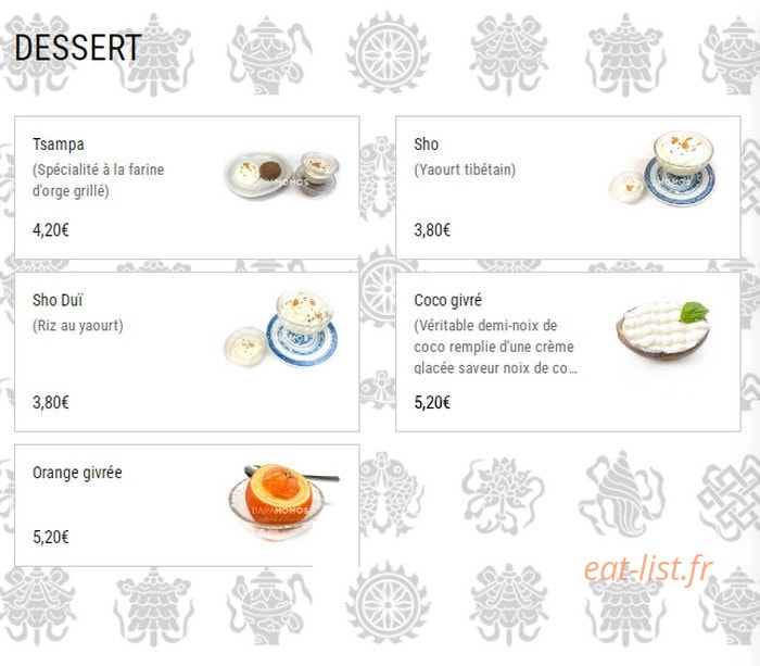 Bar à momos — carte page 5