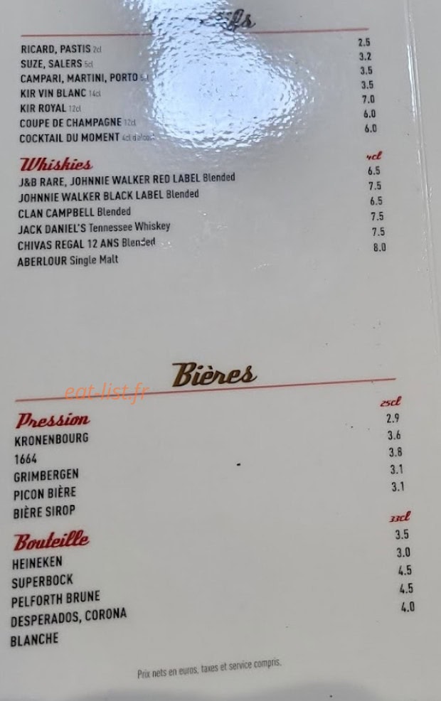 Bar des Sports — carte page 3