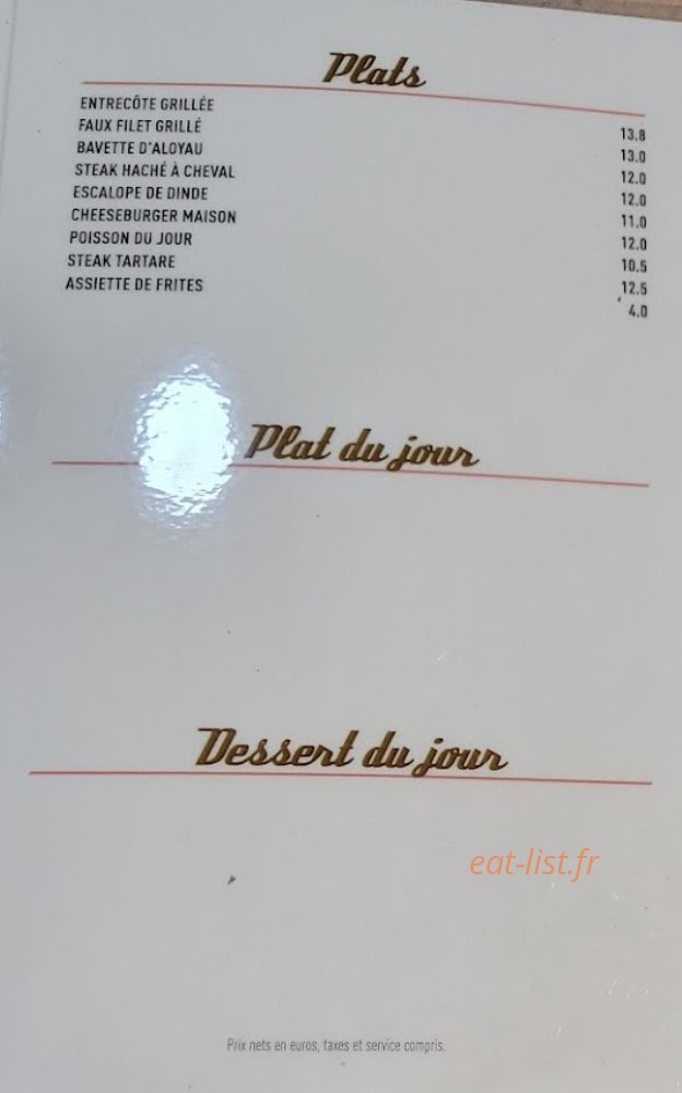 Bar des Sports — carte page 1