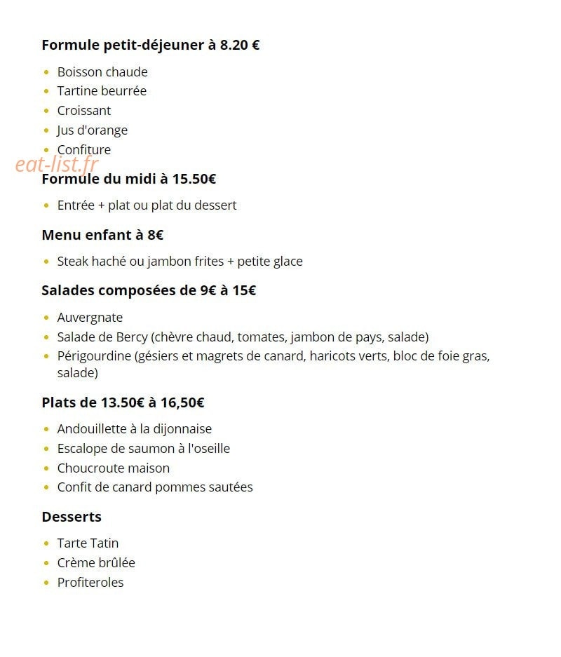 Bercy Café — carte page 2