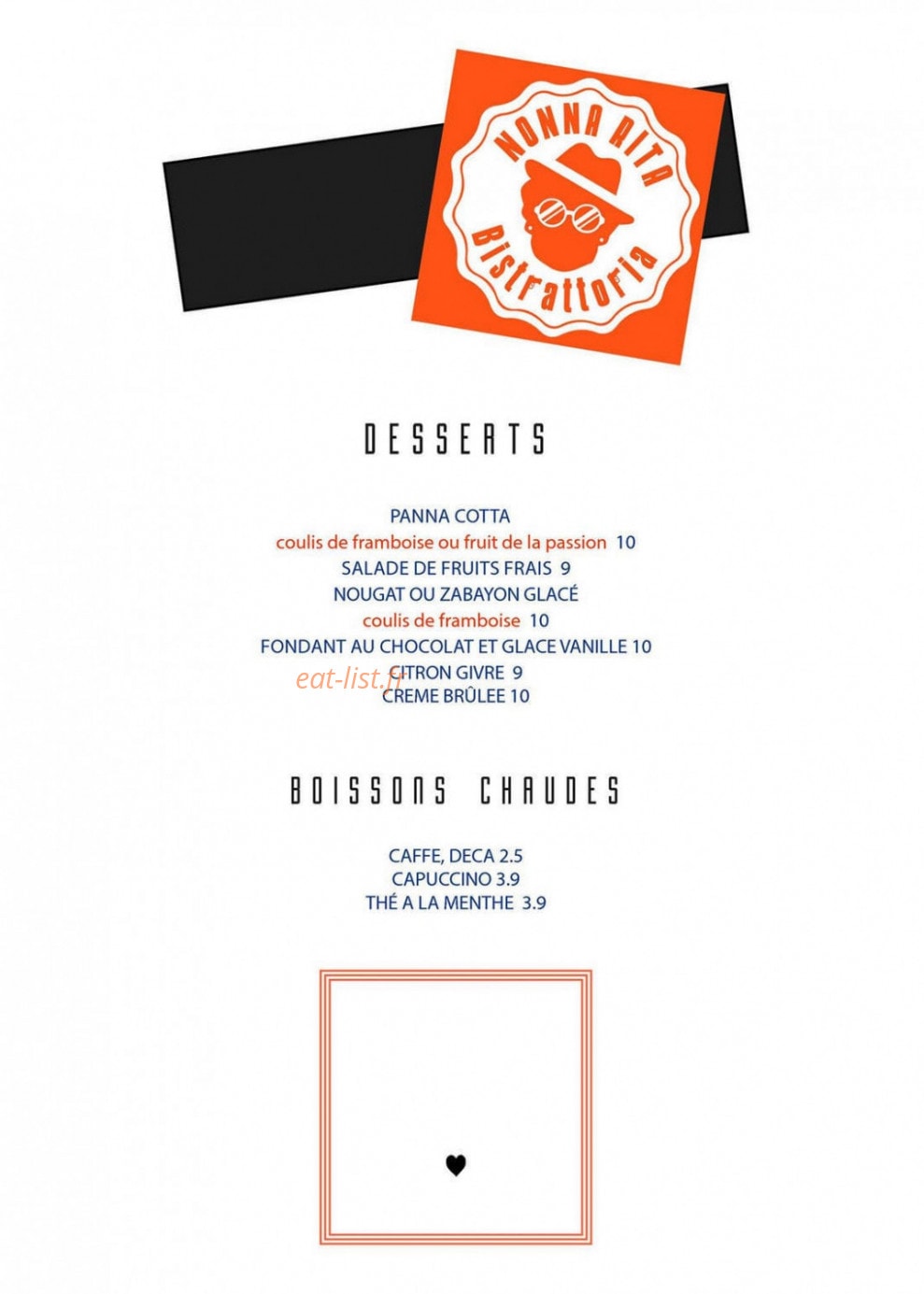 Bistrattoria Nonna Rita — carte page 2
