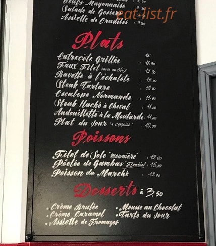 Bistrot de Juliette — carte page 1