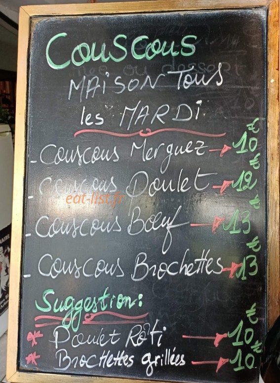Bistrot le départ — carte page 1
