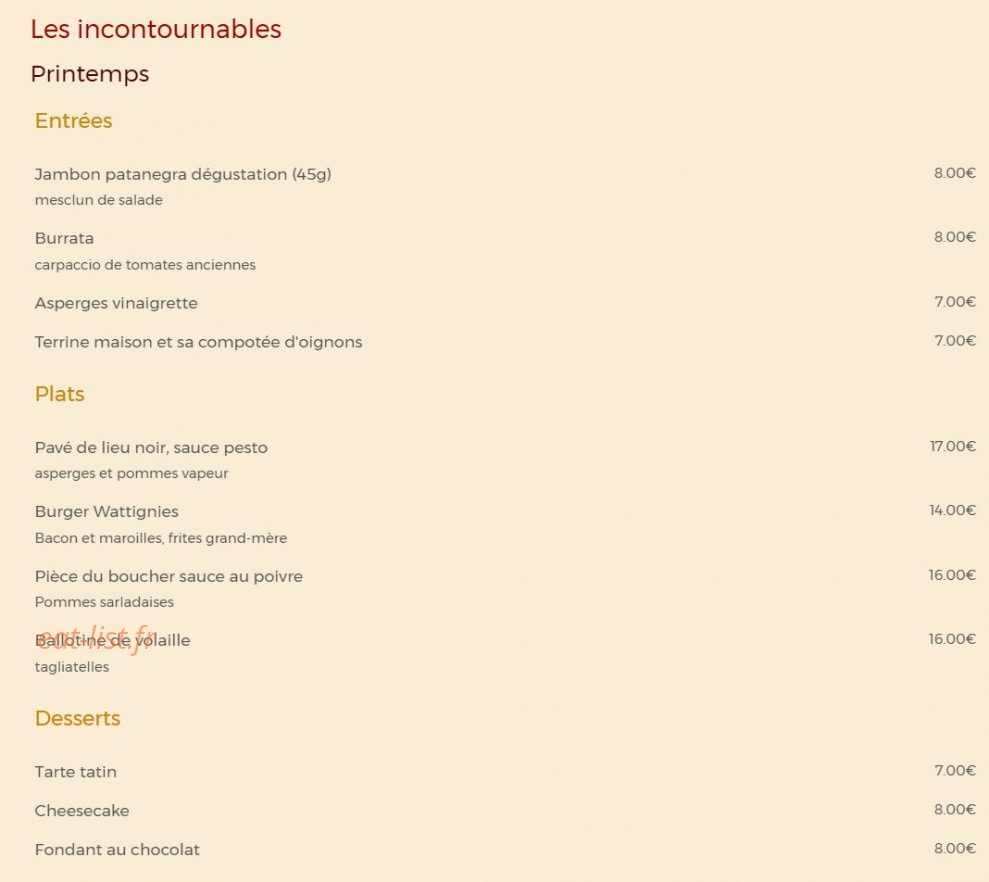 Bistrot Wattignies — carte page 3