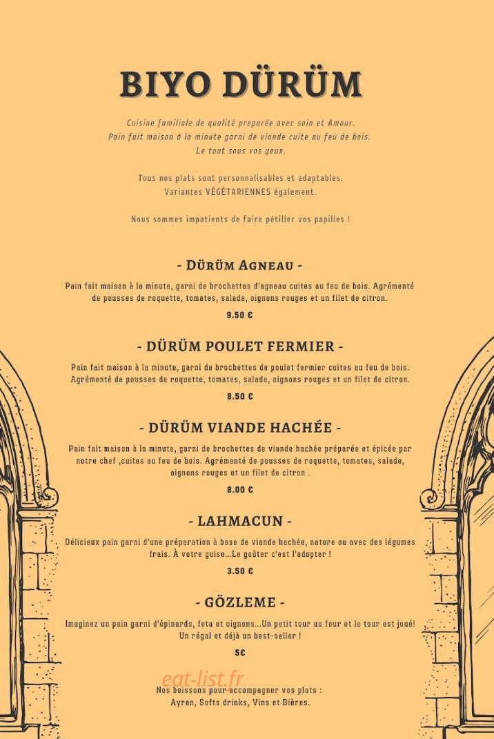 Biyo Dürüm — carte page 1