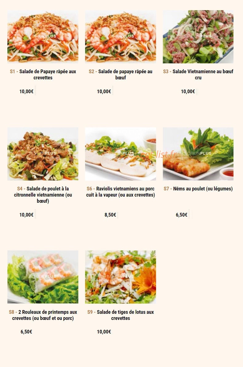 Bo Bun Plus — carte page 1