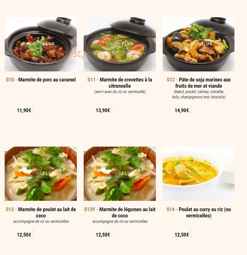 Bo Bun Plus — carte page 8