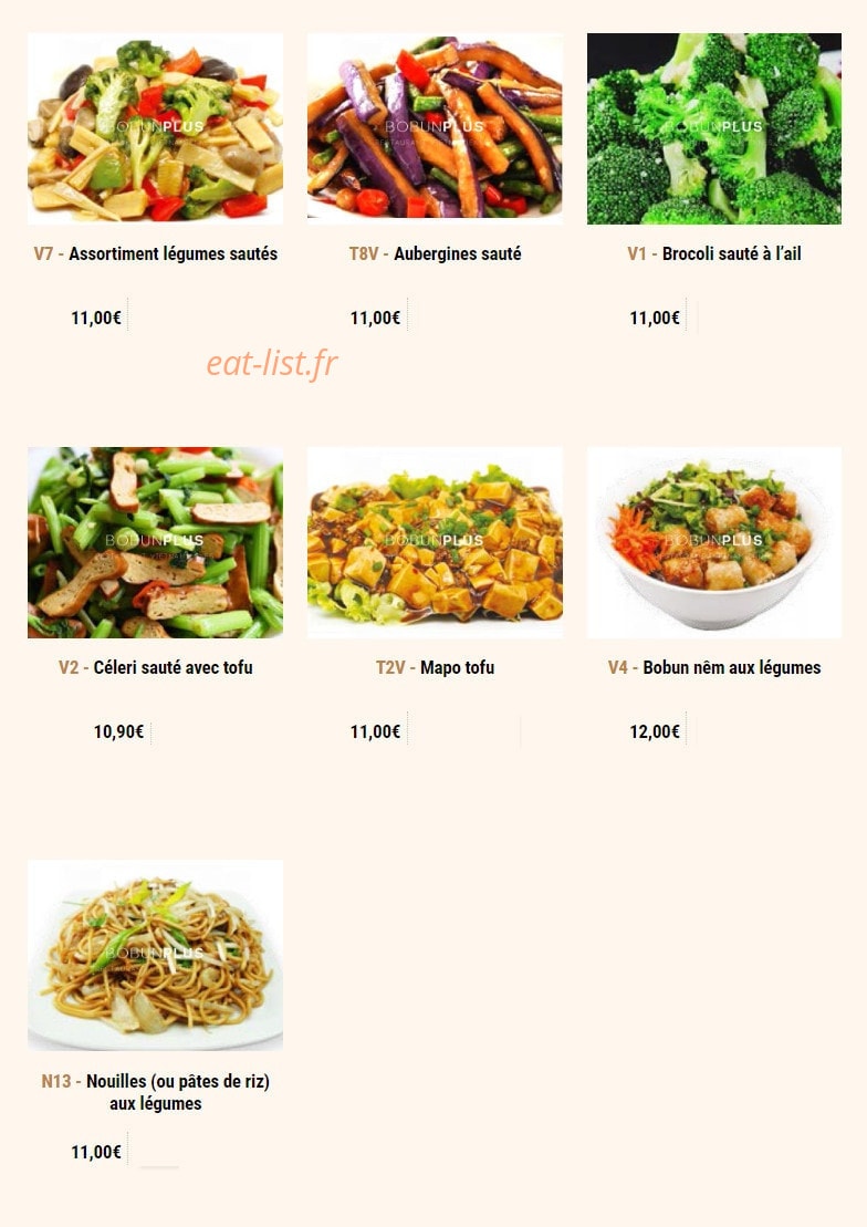 Bo Bun Plus — carte page 13