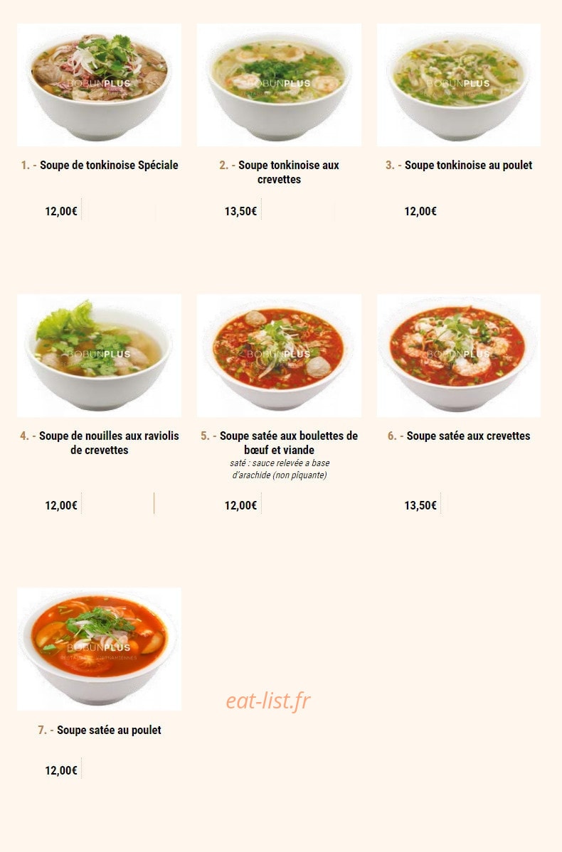 Bo Bun Plus — carte page 4