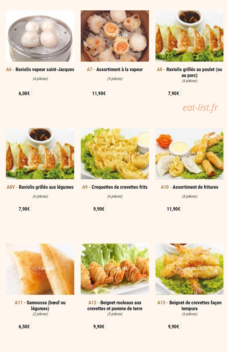 Bo Bun Plus — carte page 3