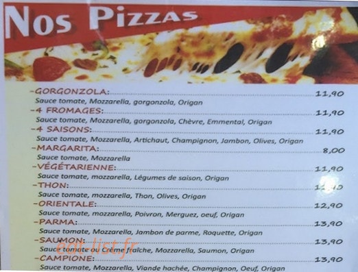 Brasserie Pizzeria d'azur — carte page 2